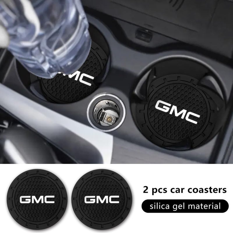 BFIVEANTE Car Cup Holder Coaster for GMC Silicone Cupholder Coaster,Car Interior Accessories,2.76 Inch 2 Pieces - Image 2
